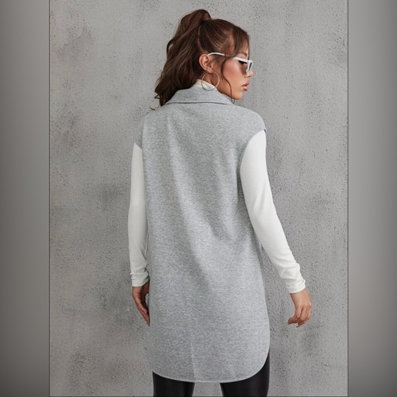 Shein flap pocket Vest Coat without belt 🐚 - Picture 4 of 12